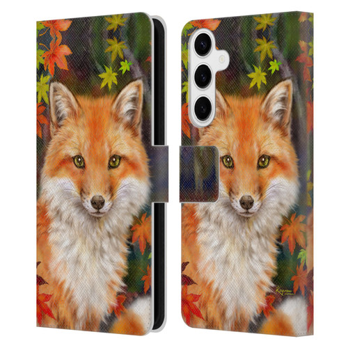 Kayomi Harai Animals And Fantasy Fox With Autumn Leaves Leather Book Wallet Case Cover For Samsung Galaxy S24+ 5G