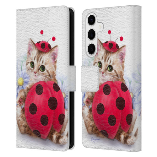Kayomi Harai Animals And Fantasy Kitten Cat Lady Bug Leather Book Wallet Case Cover For Samsung Galaxy S24+ 5G