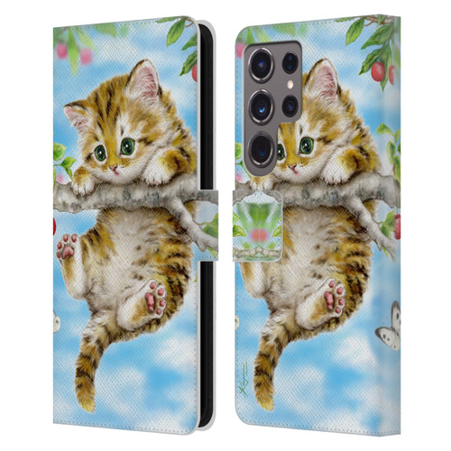 Kayomi Harai Animals And Fantasy Cherry Tree Kitten Leather Book Wallet Case Cover For Samsung Galaxy S24 Ultra 5G