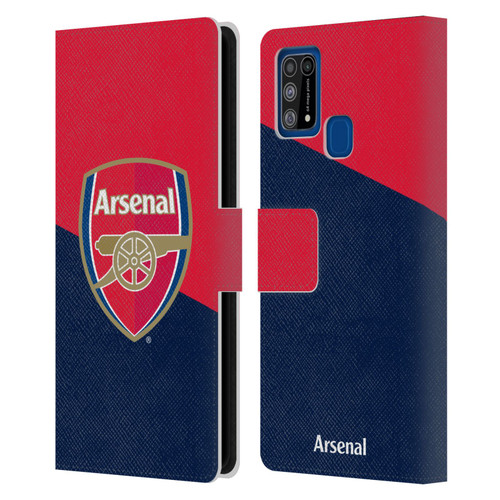 Arsenal FC Crest 2 Red & Blue Logo Leather Book Wallet Case Cover For Samsung Galaxy M31 (2020)