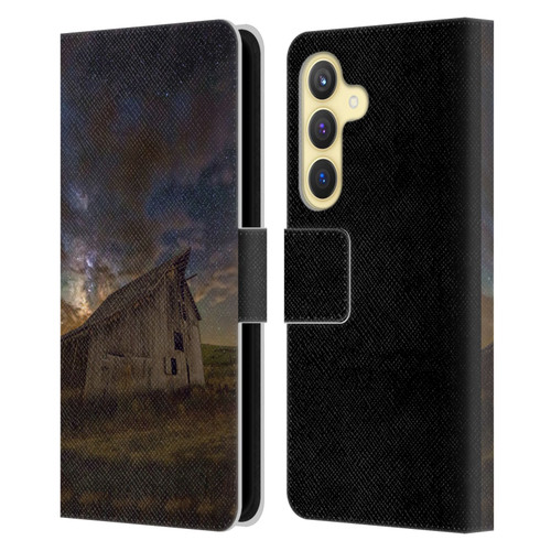 Royce Bair Nightscapes Bear Lake Old Barn Leather Book Wallet Case Cover For Samsung Galaxy S24 5G
