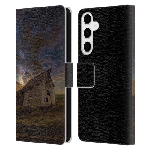 Royce Bair Nightscapes Bear Lake Old Barn Leather Book Wallet Case Cover For Samsung Galaxy S24+ 5G