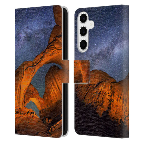 Royce Bair Nightscapes Triple Arch Leather Book Wallet Case Cover For Samsung Galaxy S24+ 5G