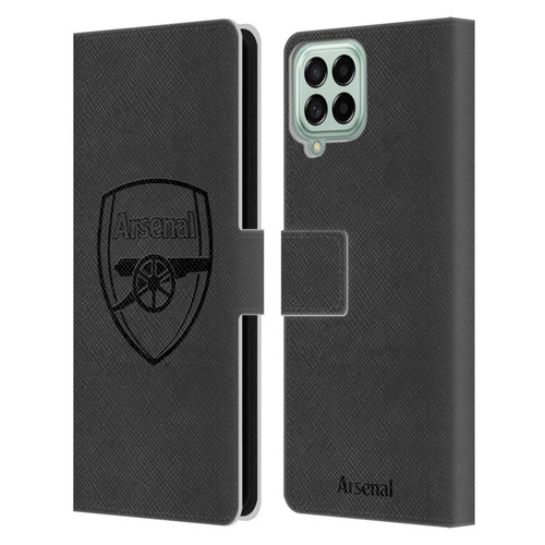 Arsenal FC Crest 2 Black Logo Leather Book Wallet Case Cover For Samsung Galaxy M53 (2022)