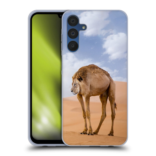 Pixelmated Animals Surreal Wildlife Camel Lion Soft Gel Case for Samsung Galaxy A15