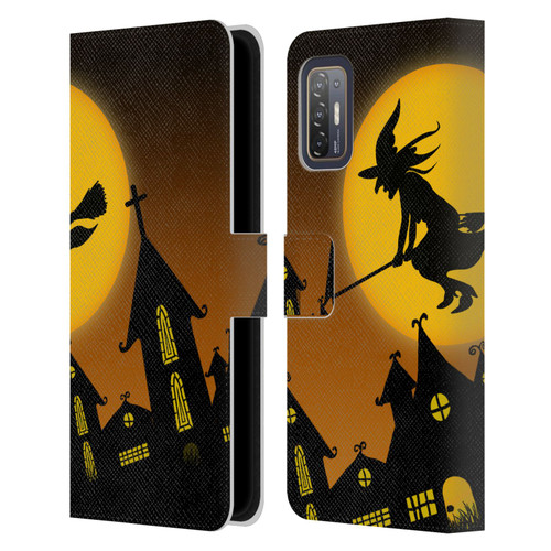 Simone Gatterwe Halloween Witch Leather Book Wallet Case Cover For HTC Desire 21 Pro 5G