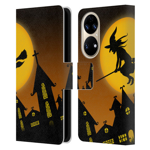 Simone Gatterwe Halloween Witch Leather Book Wallet Case Cover For Huawei P50