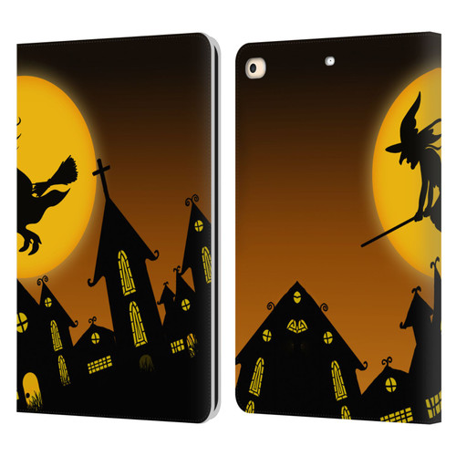 Simone Gatterwe Halloween Witch Leather Book Wallet Case Cover For Apple iPad 9.7 2017 / iPad 9.7 2018