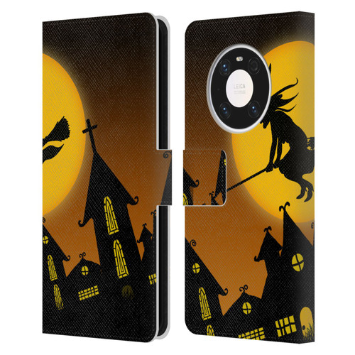 Simone Gatterwe Halloween Witch Leather Book Wallet Case Cover For Huawei Mate 40 Pro 5G