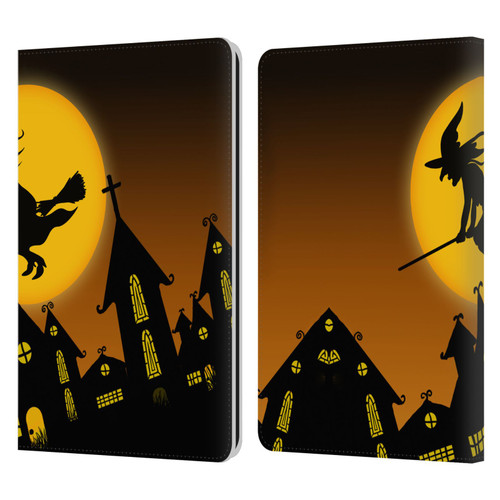 Simone Gatterwe Halloween Witch Leather Book Wallet Case Cover For Amazon Kindle Paperwhite 1 / 2 / 3