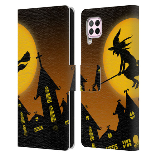 Simone Gatterwe Halloween Witch Leather Book Wallet Case Cover For Huawei Nova 6 SE / P40 Lite