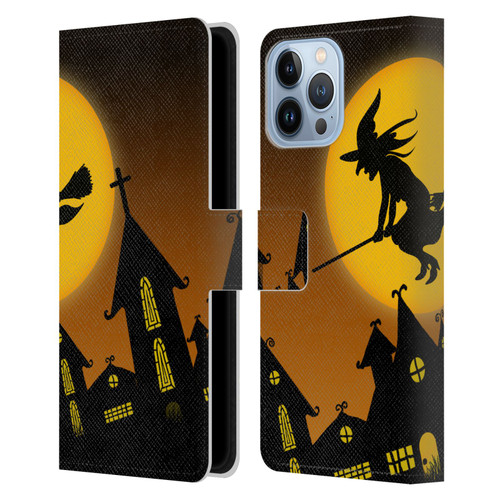 Simone Gatterwe Halloween Witch Leather Book Wallet Case Cover For Apple iPhone 13 Pro Max