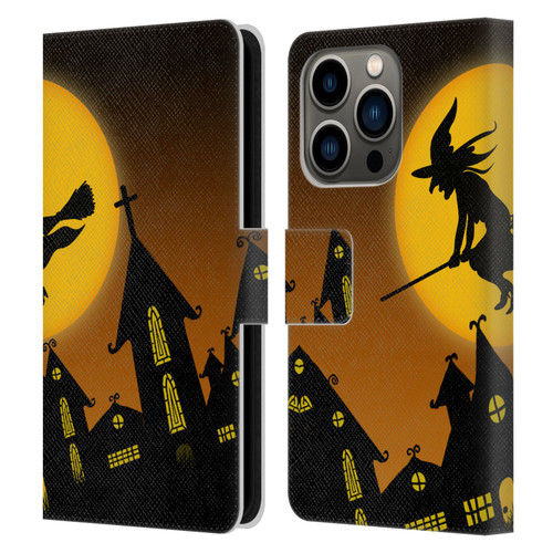 Simone Gatterwe Halloween Witch Leather Book Wallet Case Cover For Apple iPhone 14 Pro