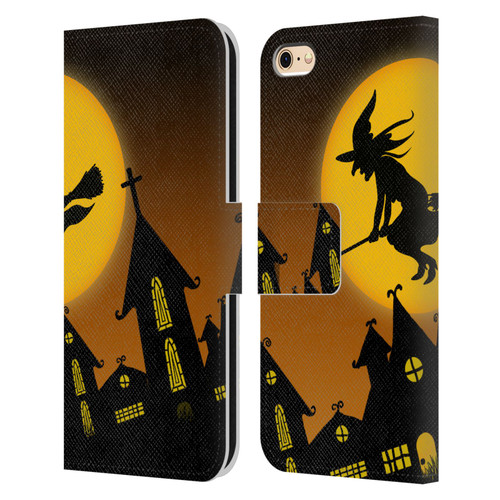 Simone Gatterwe Halloween Witch Leather Book Wallet Case Cover For Apple iPhone 6 / iPhone 6s