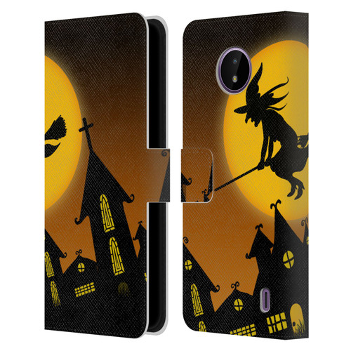 Simone Gatterwe Halloween Witch Leather Book Wallet Case Cover For Nokia C10 / C20