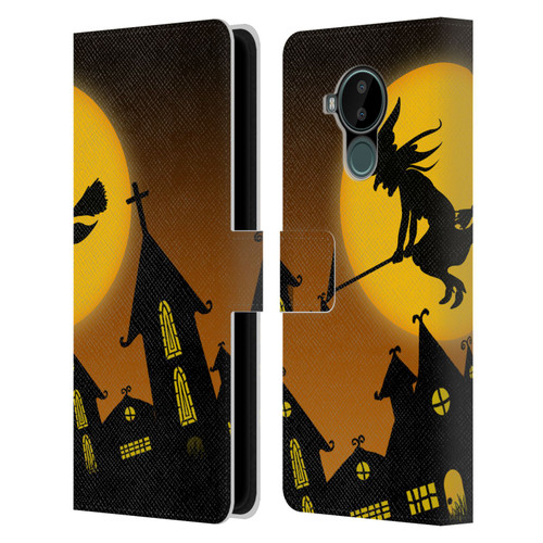 Simone Gatterwe Halloween Witch Leather Book Wallet Case Cover For Nokia C30