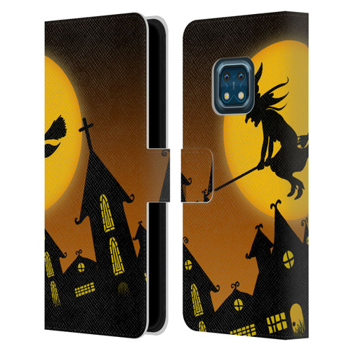 Simone Gatterwe Halloween Witch Leather Book Wallet Case Cover For Nokia XR20