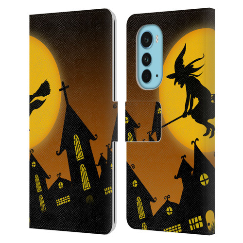 Simone Gatterwe Halloween Witch Leather Book Wallet Case Cover For Motorola Edge (2022)