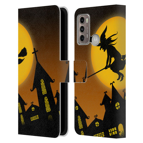 Simone Gatterwe Halloween Witch Leather Book Wallet Case Cover For Motorola Moto G60 / Moto G40 Fusion