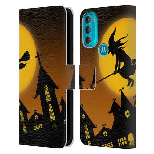 Simone Gatterwe Halloween Witch Leather Book Wallet Case Cover For Motorola Moto G71 5G