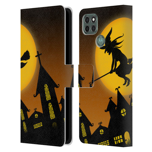 Simone Gatterwe Halloween Witch Leather Book Wallet Case Cover For Motorola Moto G9 Power