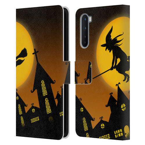 Simone Gatterwe Halloween Witch Leather Book Wallet Case Cover For OnePlus Nord 5G