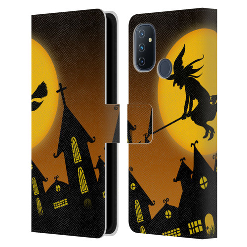 Simone Gatterwe Halloween Witch Leather Book Wallet Case Cover For OnePlus Nord N100