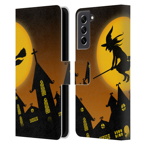 Simone Gatterwe Halloween Witch Leather Book Wallet Case Cover For Samsung Galaxy S21 FE 5G