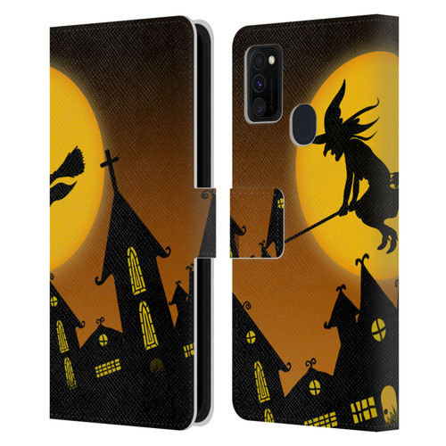 Simone Gatterwe Halloween Witch Leather Book Wallet Case Cover For Samsung Galaxy M30s (2019)/M21 (2020)