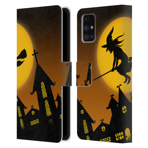 Simone Gatterwe Halloween Witch Leather Book Wallet Case Cover For Samsung Galaxy M31s (2020)