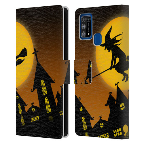 Simone Gatterwe Halloween Witch Leather Book Wallet Case Cover For Samsung Galaxy M31 (2020)