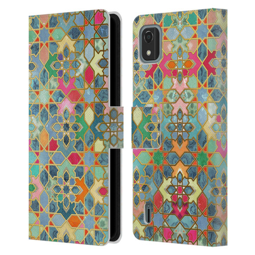 Micklyn Le Feuvre Moroccan Gilt and Glory Leather Book Wallet Case Cover For Nokia C2 2nd Edition