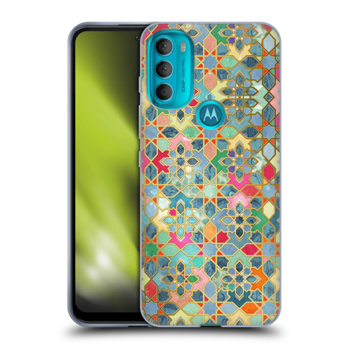 Micklyn Le Feuvre Moroccan Gilt and Glory Soft Gel Case for Motorola Moto G71 5G
