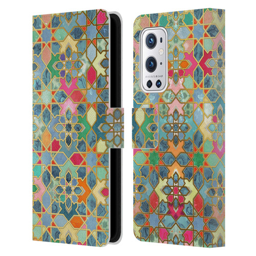 Micklyn Le Feuvre Moroccan Gilt and Glory Leather Book Wallet Case Cover For OnePlus 9 Pro