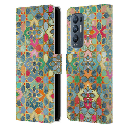 Micklyn Le Feuvre Moroccan Gilt and Glory Leather Book Wallet Case Cover For OPPO Find X3 Neo / Reno5 Pro+ 5G