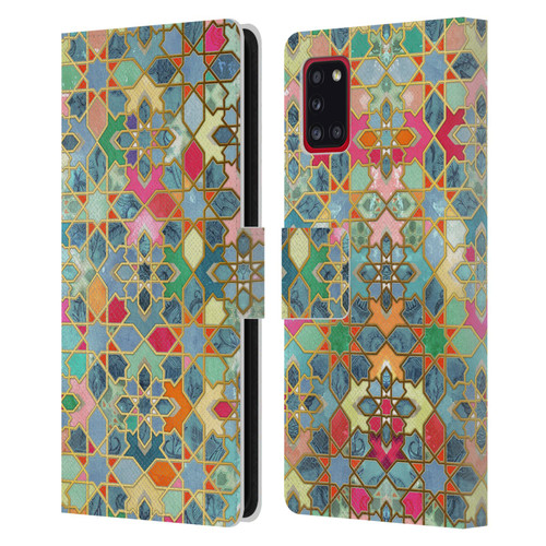 Micklyn Le Feuvre Moroccan Gilt and Glory Leather Book Wallet Case Cover For Samsung Galaxy A31 (2020)