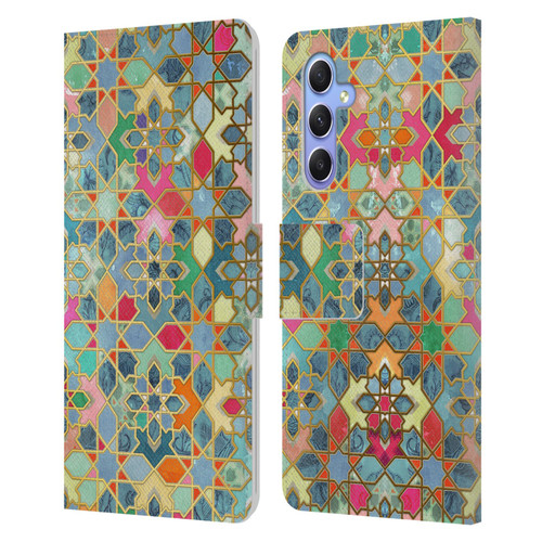 Micklyn Le Feuvre Moroccan Gilt and Glory Leather Book Wallet Case Cover For Samsung Galaxy A34 5G