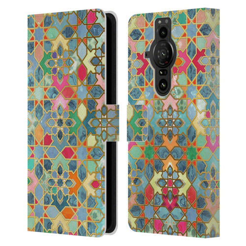 Micklyn Le Feuvre Moroccan Gilt and Glory Leather Book Wallet Case Cover For Sony Xperia Pro-I
