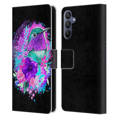 Sheena Pike Animals Purple Hummingbird Spirit Leather Book Wallet Case Cover For Samsung Galaxy A15