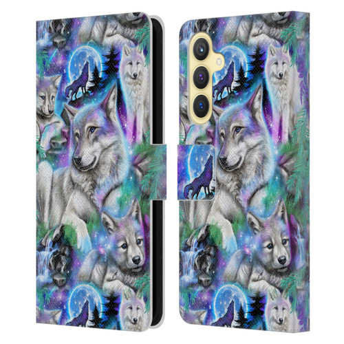 Sheena Pike Animals Daydream Galaxy Wolves Leather Book Wallet Case Cover For Samsung Galaxy S23 FE 5G