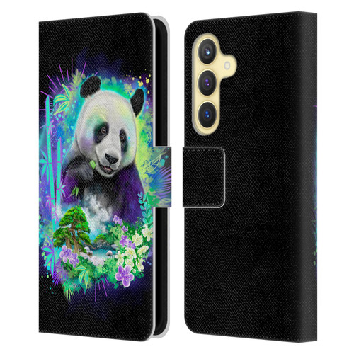 Sheena Pike Animals Rainbow Bamboo Panda Spirit Leather Book Wallet Case Cover For Samsung Galaxy S24 5G