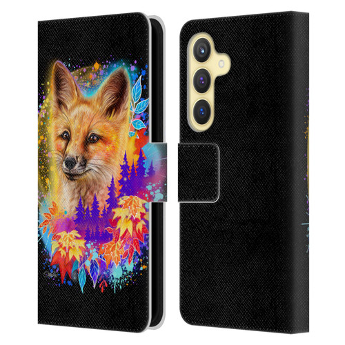 Sheena Pike Animals Red Fox Spirit & Autumn Leaves Leather Book Wallet Case Cover For Samsung Galaxy S24 5G