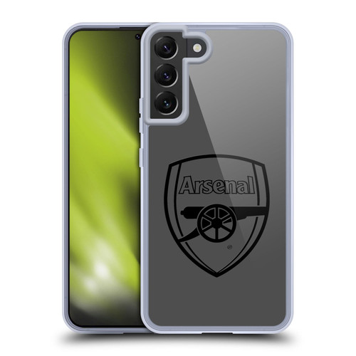 Arsenal FC Crest 2 Black Logo Soft Gel Case for Samsung Galaxy S22+ 5G