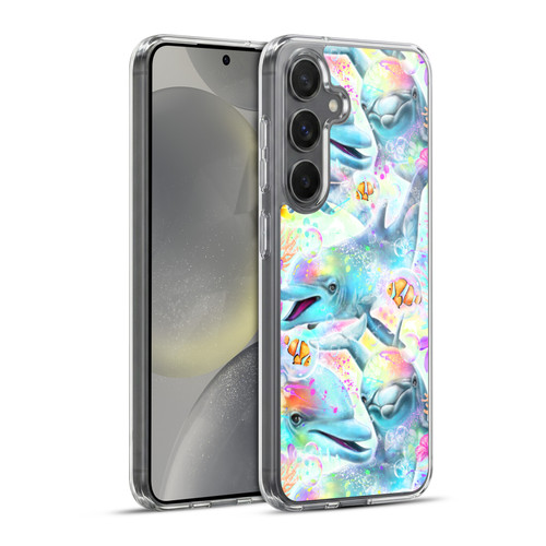 Sheena Pike Animals Rainbow Dolphins & Fish Soft Gel Case for Samsung Galaxy S24+ 5G & MagSafe