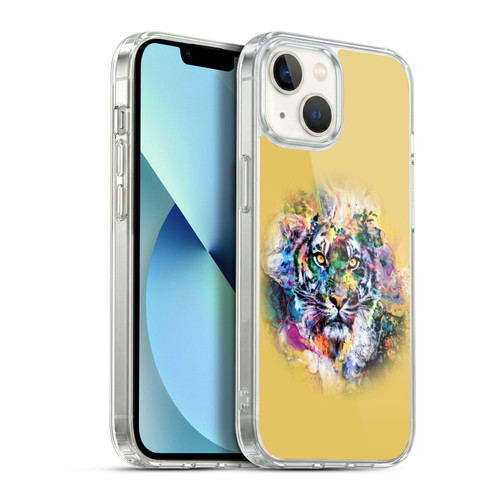 Riza Peker Animal Abstract Abstract Tiger Soft Gel Case for Apple iPhone 13
