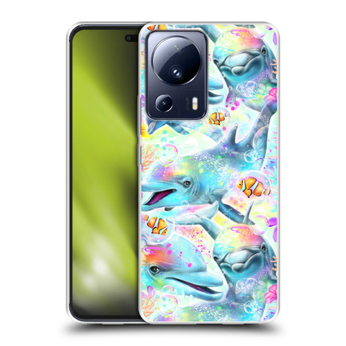Sheena Pike Animals Rainbow Dolphins & Fish Soft Gel Case for Xiaomi 13 Lite 5G