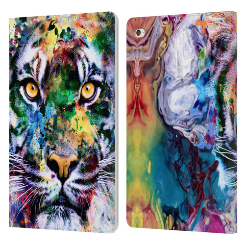 Riza Peker Animal Abstract Abstract Tiger Leather Book Wallet Case Cover For Apple iPad mini 4