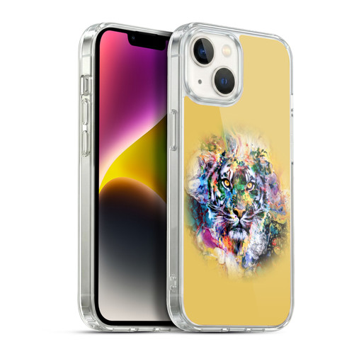 Riza Peker Animal Abstract Abstract Tiger Soft Gel Case for Apple iPhone 14