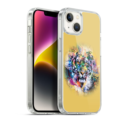 Riza Peker Animal Abstract Abstract Tiger Soft Gel Case for Apple iPhone 14 Plus & MagSafe