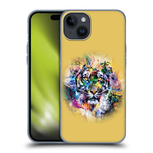 Riza Peker Animal Abstract Abstract Tiger Soft Gel Case for Apple iPhone 15 Plus